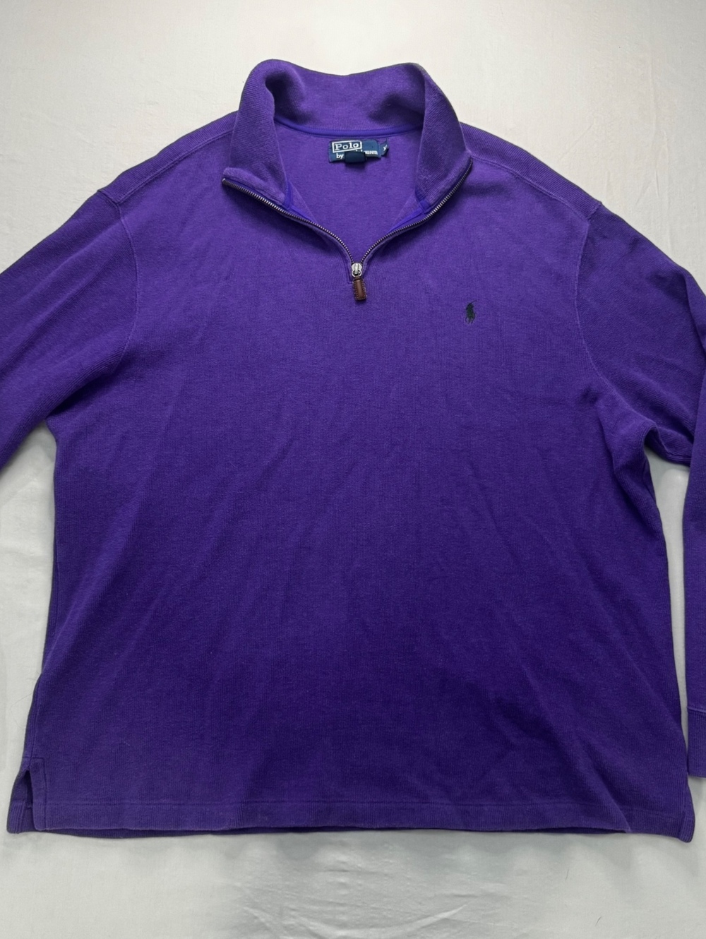 Polo Ralph Lauren Purple 1/4 Zip Pullover Sweater Mens XL